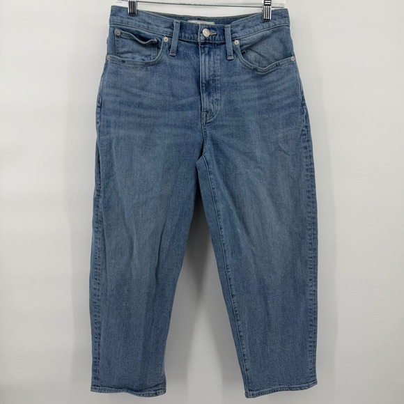 Madewell Balloon Jeans Women's Size 28P Light Wash Cotton Blend‎ Cropped - Picture 8 of 10